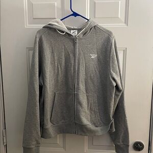 Reebok Heather Gray Full-Zip Hoodie
